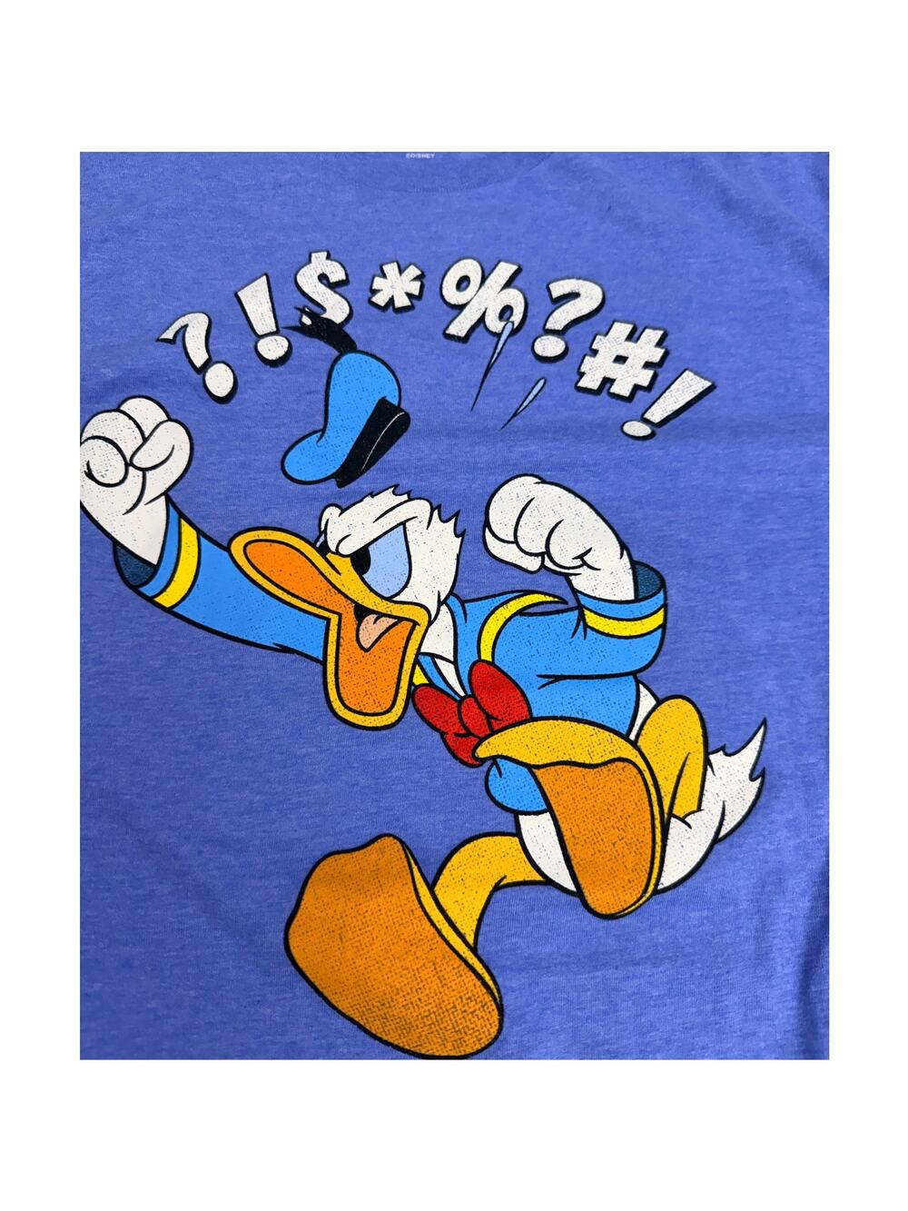 Disney Donald Duck Angry Graphic Tee Blue Mickey & Friends Size Medium